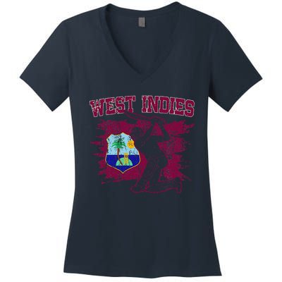 West Indies Cricket 2024 Jersey Cool Cricket Windies Women's V-Neck T-Shirt