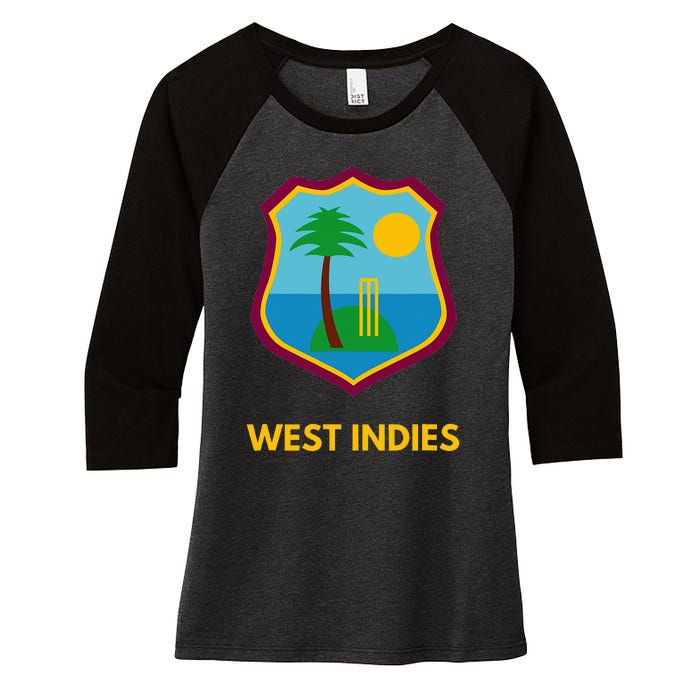 West Indies Cricket Fan Supporter Women's Tri-Blend 3/4-Sleeve Raglan Shirt