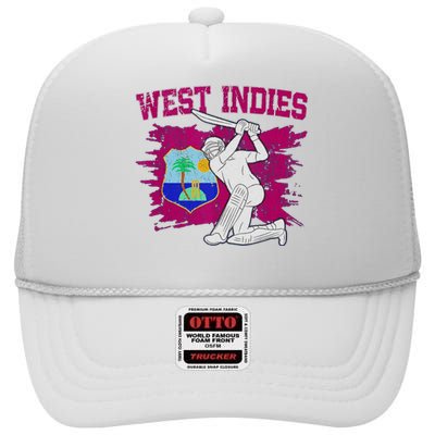 West Indies Cricket 2024 Supporters Cool Cricket Fans High Crown Mesh Back Trucker Hat