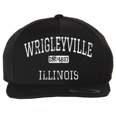 Wrigleyville Illinois Chicago Il Vintage Wool Snapback Cap