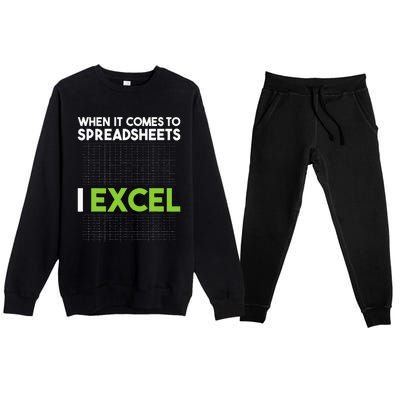 When It Comes To Spreadsheets I Excel Accounting Auditing Premium Crewneck Sweatsuit Set