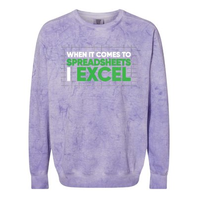 When It Comes To Spreadsheets I Excel Funny Accountant Gift Colorblast Crewneck Sweatshirt