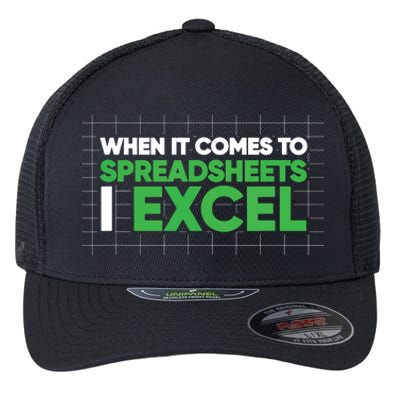 When It Comes To Spreadsheets I Excel Funny Accountant Gift Flexfit Unipanel Trucker Cap