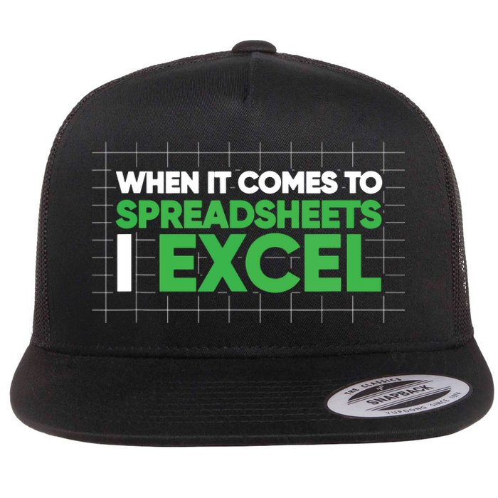 When It Comes To Spreadsheets I Excel Funny Accountant Gift Flat Bill Trucker Hat