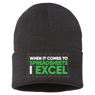 When It Comes To Spreadsheets I Excel Funny Accountant Gift Sustainable Knit Beanie