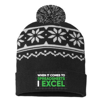 When It Comes To Spreadsheets I Excel Funny Accountant Gift USA-Made Snowflake Beanie