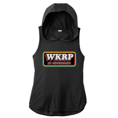 WKRP In Cincinnati First Annual WKRP Thanksgiving Day Turkey Drop Ladies PosiCharge Tri-Blend Wicking Draft Hoodie Tank