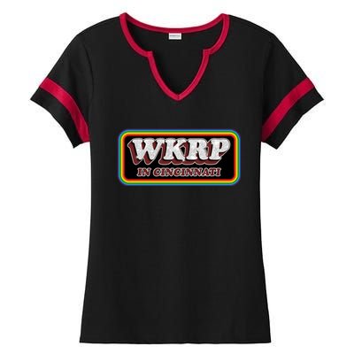 WKRP In Cincinnati First Annual WKRP Thanksgiving Day Turkey Drop Ladies Halftime Notch Neck Tee