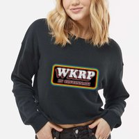 WKRP In Cincinnati First Annual WKRP Thanksgiving Day Turkey Drop Cropped Pullover Crew
