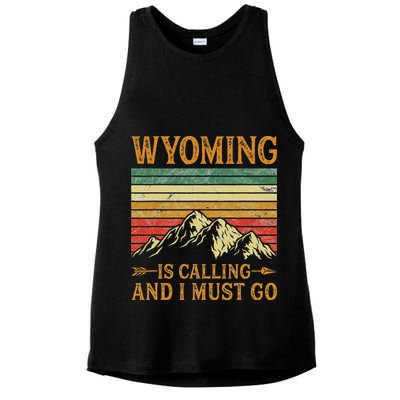 Wyoming Is Calling And I Must Go Ladies PosiCharge Tri-Blend Wicking Tank