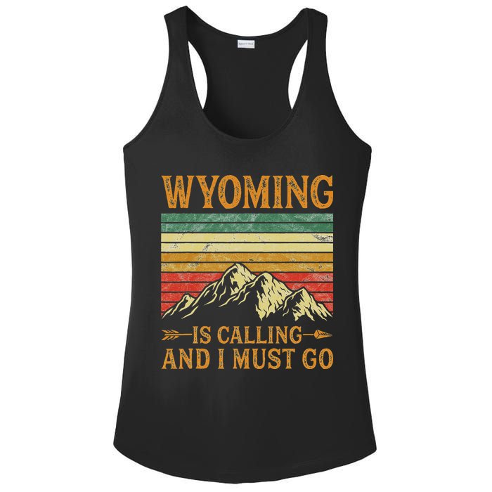 Wyoming Is Calling And I Must Go Ladies PosiCharge Competitor Racerback Tank