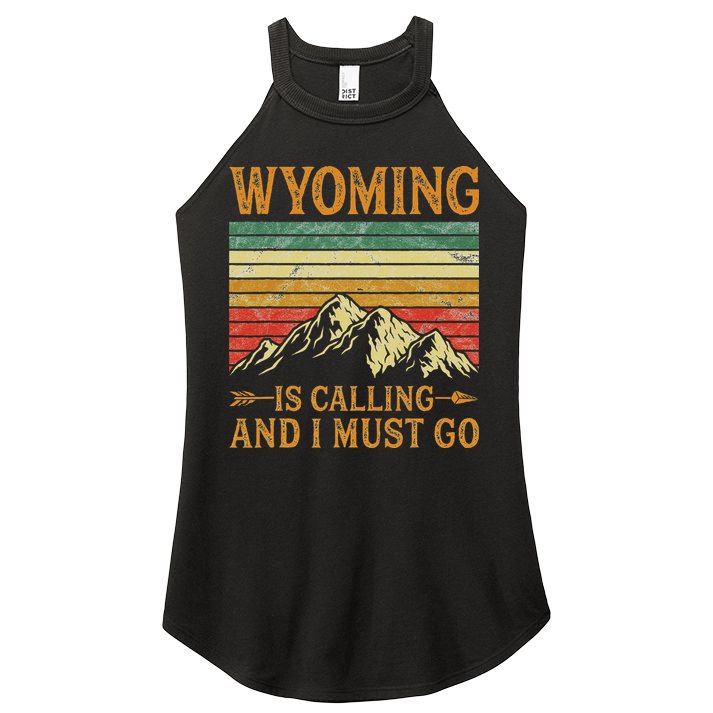 Wyoming Is Calling And I Must Go Women's Perfect Tri Rocker Tank