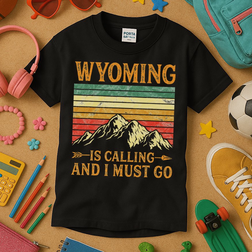 Wyoming Is Calling And I Must Go Kids T-Shirt