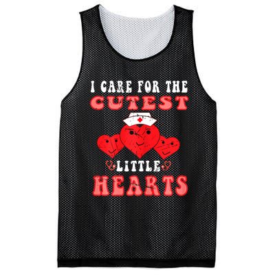 Womens I Care For The Cutest Little Hearts Groovy Nurse Valentines Mesh Reversible Basketball Jersey Tank