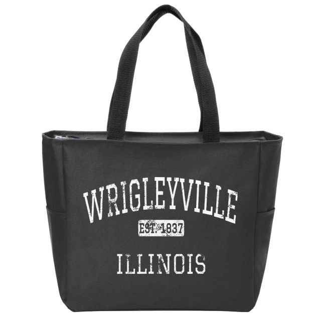Wrigleyville Illinois Chicago IL Vintage Zip Tote Bag