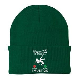 Wrestling Is Calling I Must Go Funny Wrestler Knit Cap Winter Beanie