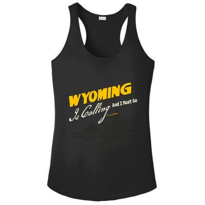 Wyoming Is Calling And I Must Go Ladies PosiCharge Competitor Racerback Tank