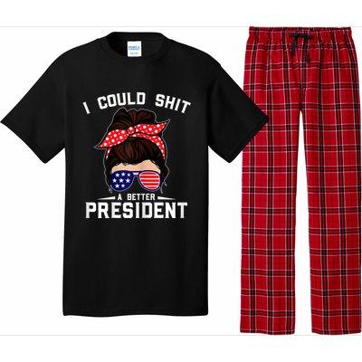 Womens I Could Shit A Better President Sarcastic Anti Biden Girls Pajama Set