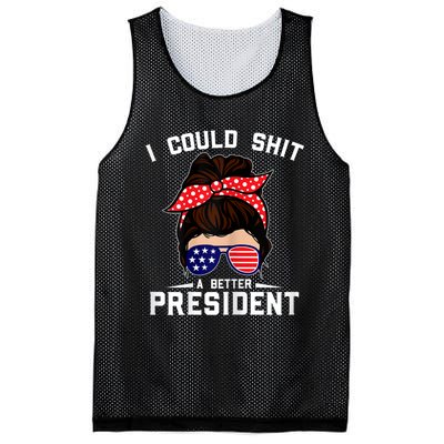 Womens I Could Shit A Better President Sarcastic Anti Biden Girls Mesh Reversible Basketball Jersey Tank