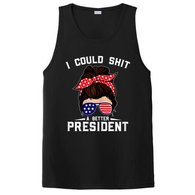 Womens I Could Shit A Better President Sarcastic Anti Biden Girls PosiCharge Competitor Tank