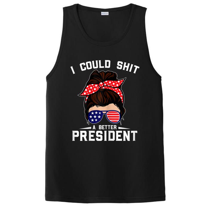 Womens I Could Shit A Better President Sarcastic Anti Biden Girls PosiCharge Competitor Tank