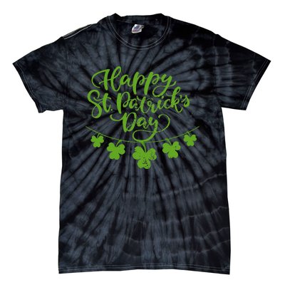 Women Irish Culture Shamrock Happy St. Patricks Day Tie-Dye T-Shirt