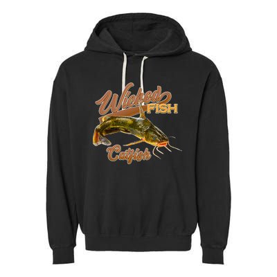 Wicked Fish Catfish Fishing Garment-Dyed Fleece Hoodie