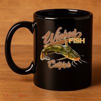Wicked Fish Catfish Fishing 11oz C Handle Ceramic Mug