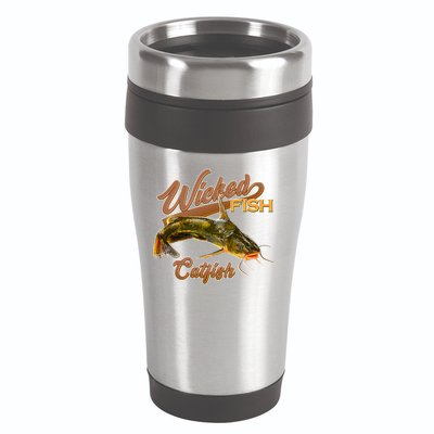 Wicked Fish Catfish Fishing 16oz Travel Tumbler