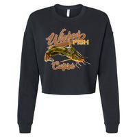Wicked Fish Catfish Fishing Cropped Pullover Crew