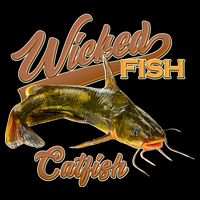 Wicked Fish Catfish Fishing Cropped Pullover Crew