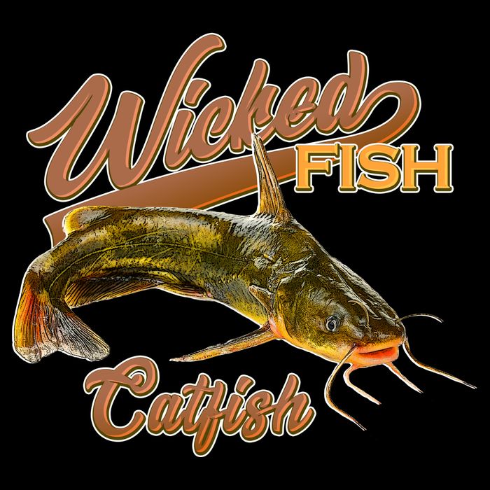 Wicked Fish Catfish Fishing Cropped Pullover Crew