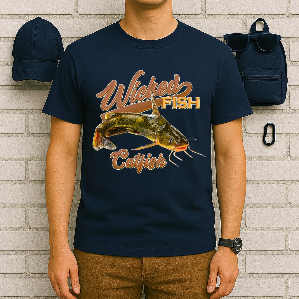 Wicked Fish Catfish Fishing T-Shirt
