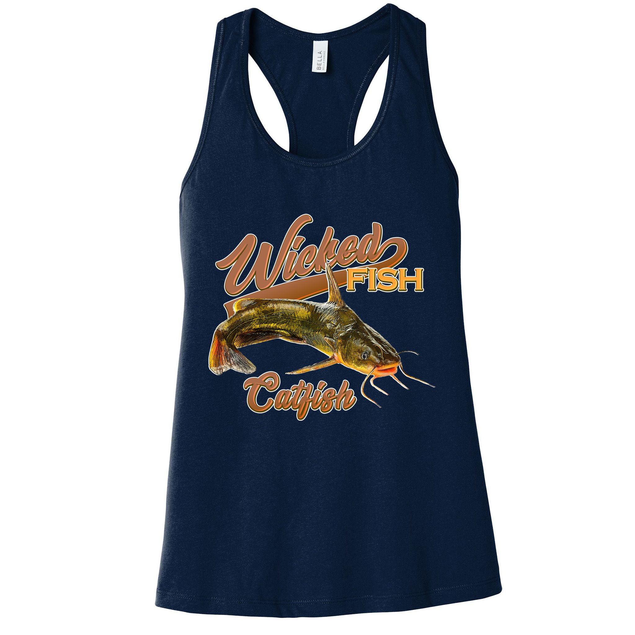 Wicked Fish Catfish Fishing Womens Tank Top