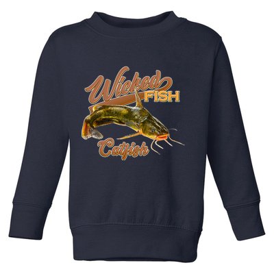 Wicked Fish Catfish Fishing Toddler Sweatshirt