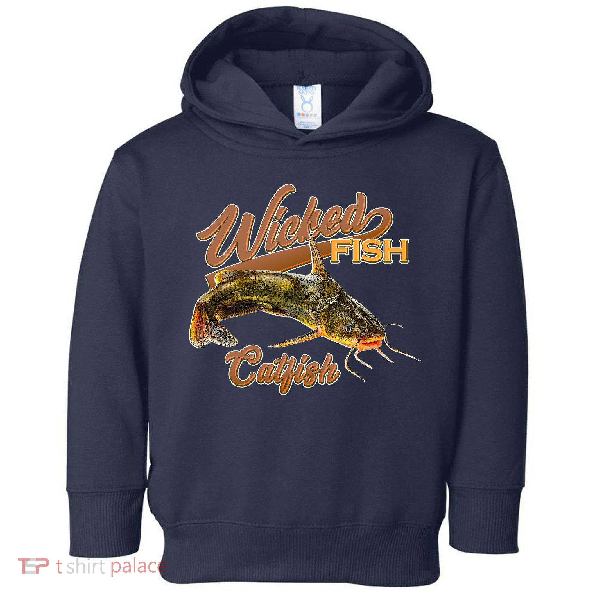 Wicked Fish Catfish Fishing Toddler Hoodie