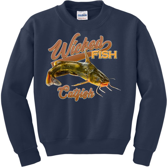 Wicked Fish Catfish Fishing Kids Sweatshirt