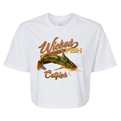 Wicked Fish Catfish Fishing Bella+Canvas Jersey Crop Tee