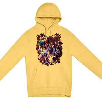 Wicked Skull Clown Jester Premium Pullover Hoodie