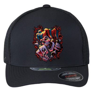 Wicked Skull Clown Jester Flexfit Unipanel Trucker Cap