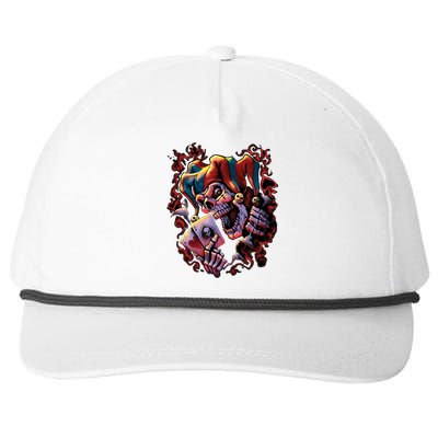 Wicked Skull Clown Jester Snapback Five-Panel Rope Hat