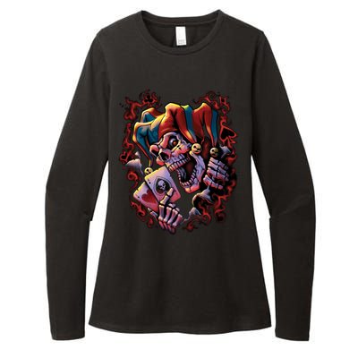 Wicked Skull Clown Jester Womens CVC Long Sleeve Shirt