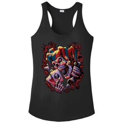 Wicked Skull Clown Jester Ladies PosiCharge Competitor Racerback Tank