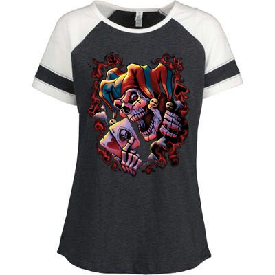 Wicked Skull Clown Jester Enza Ladies Jersey Colorblock Tee