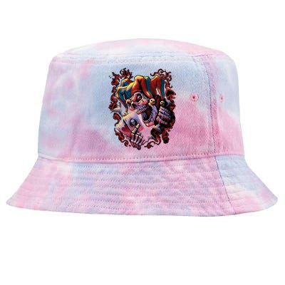 Wicked Skull Clown Jester Tie-Dyed Bucket Hat