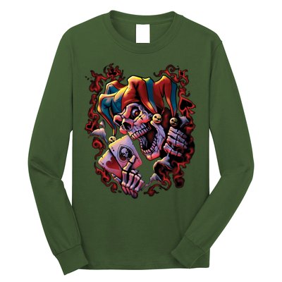 Wicked Skull Clown Jester Long Sleeve Shirt