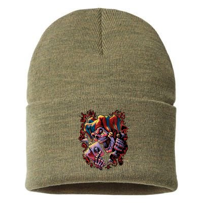 Wicked Skull Clown Jester Sustainable Knit Beanie