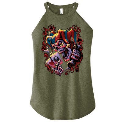 Wicked Skull Clown Jester Women's Perfect Tri Rocker Tank