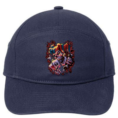 Wicked Skull Clown Jester 7-Panel Snapback Hat