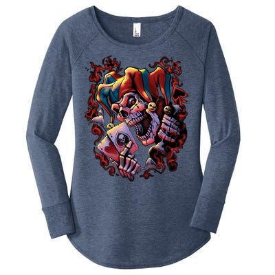 Wicked Skull Clown Jester Women's Perfect Tri Tunic Long Sleeve Shirt